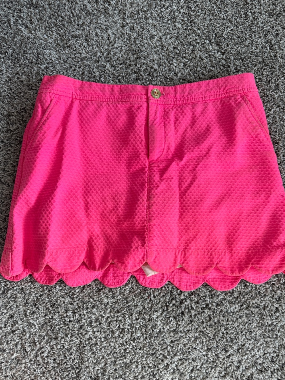Lilly Pulitzer Pink Textured Scalloped Buttercup Skort 4" Inseam